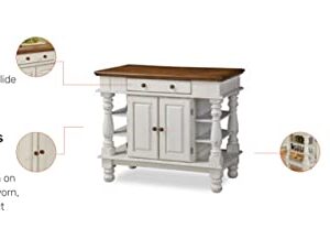 Homestyles Kitchen Island Americana Dual Side Storage Cabinet, 36 Inches High by 42 Inches Wide, Antique White