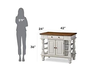 Homestyles Kitchen Island Americana Dual Side Storage Cabinet, 36 Inches High by 42 Inches Wide, Antique White