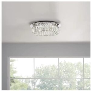 Keighley Crystal 100-Watt Polished Chrome Integrated LED Flush Mount