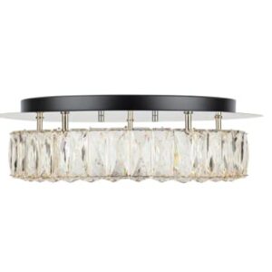 Keighley Crystal 100-Watt Polished Chrome Integrated LED Flush Mount