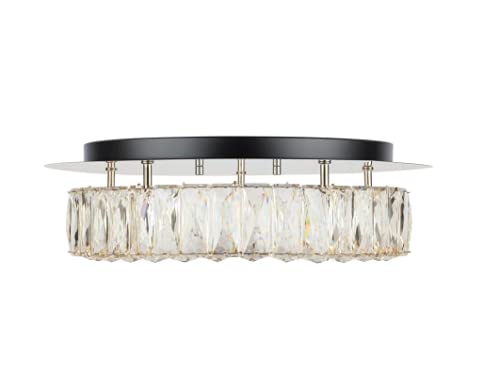 Keighley Crystal 100-Watt Polished Chrome Integrated LED Flush Mount