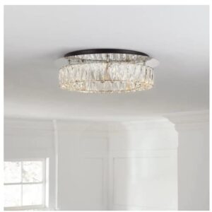 Keighley Crystal 100-Watt Polished Chrome Integrated LED Flush Mount