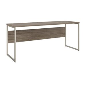 bush business furniture hybrid computer table desk with metal legs, 72w x 24d, modern hickory
