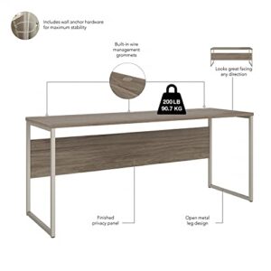 Bush Business Furniture Hybrid Computer Table Desk with Metal Legs, 72W x 24D, Modern Hickory