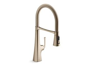 kohler 22061-bv k-22061-bv graze kitchen sink faucet, vibrant brushed bronze