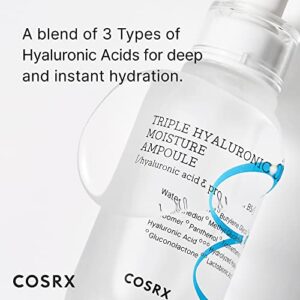 COSRX Hydrium Triple Hyaluronic Moisture Ampoule, 40ml / 1.35 fl.oz | Hyaluronic Acid Viscous Serum | Korean Skin Care, Animal Testing Free, Paraben Free