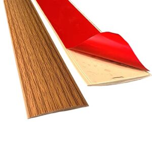 dailisen self adhesive vinyl flat floor transition trim strip,wood floor gap cover strips,for laminate,wood to vinyl,door,floor gap cover and joining.wood grain,78.7in l x 1.57in w