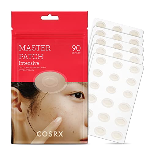 COSRX Master Patch Intensive 90 Patches | Oval-Shaped Hydrocolloid Pimple Patch with Tea Tree Oil | Quick & Easy Blemish, Zit, Spot Treatment | Salicylic Acid & Tea Tree Oil | Korean Skincare