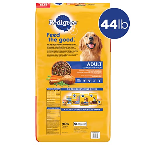 Pedigree Complete Nutrition Adult Dry Dog Food Roasted Chicken, Rice & Vegetable Flavor Dog Kibble, 44 lb. Bonus Bag