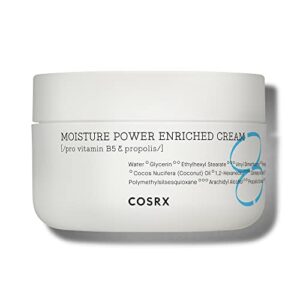 cosrx rich face moisturizer for day & night with pro vitamin b5 (d panthenol), hydrium moisture power enriched cream, 50ml / 1.69 fl.oz | propolis extract, ceramide, hyaluronic acid | long lasting hydration for dry, sensitive skin | not tested on animals,
