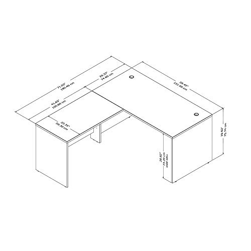 Bush Business Furniture Studio C L Shaped Desk with Return, 60W x 30D, Platinum Gray