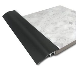 Funmaypoon Aluminum Floor Transition Threshold Strip Door Threshold Interior/Carpet/Tile/Floor Reducer Doorway Edge Trim for Laminate Floor Mat Carpet Vinyl Tile 1 3/4" (43mm)(90cm) (Matte Black)