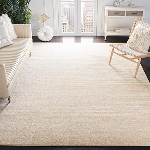 SAFAVIEH Adirondack Collection 9' x 12' Champagne / Cream ADR113W Modern Ombre Non-Shedding Living Room Bedroom Dining Home Office Area Rug