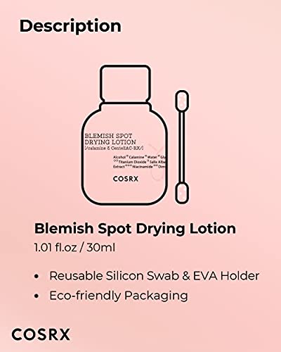 COSRX Acne Blemish Spot Drying Lotion 1.01 fl. oz / 30ml Dry and Reduce Blemish Spot, Pimple, Whitehead, Spot Treatment