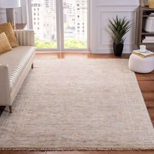 safavieh samarkand collection 8′ x 10′ light grey/beige srk112f hand-knotted traditional oriental premium wool area rug