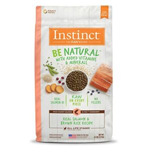 instinct be natural real salmon & brown rice recipe natural dry dog food, 4.5 lb. bag