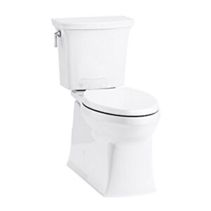 KOHLER 5709-0 Corbelle Two Piece Toilet, White & Fluidmaster 7530 Universal Better Than Wax Toilet Seal, Wax-Free Toilet Bowl Gasket Fits Any Drain