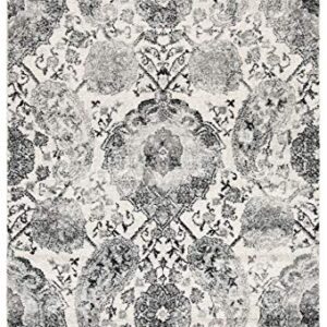 SAFAVIEH Madison Collection 4' x 6' Cream / Silver MAD600D Boho Chic Glam Paisley Non-Shedding Living Room Bedroom Accent Rug
