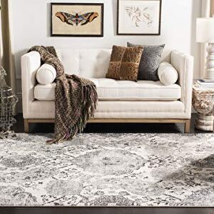 SAFAVIEH Madison Collection 4' x 6' Cream / Silver MAD600D Boho Chic Glam Paisley Non-Shedding Living Room Bedroom Accent Rug