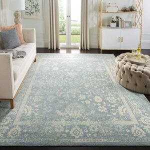 safavieh adirondack collection 10′ x 14′ slate / ivory adr109t oriental distressed non-shedding living room bedroom dining home office area rug