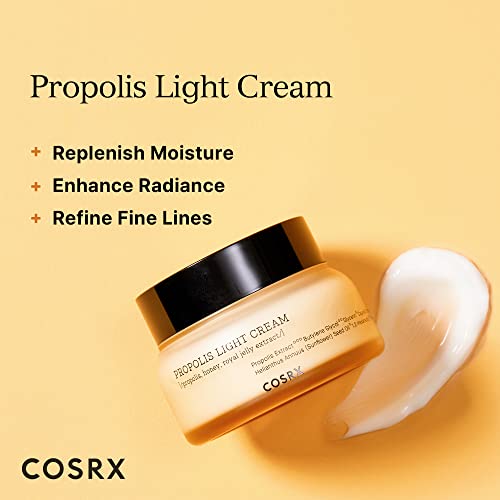 COSRX Propolis Cream, Hydrating Lightweight Face Moisturizer with 64.5% Propolis Extract, Nourish and Soften Dry Skin, 2.19 fl.oz / 65ml, Not Tested on Animals, No Parabens, No Sulfates, No Phthalates, Korean Skincare