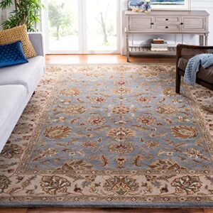 safavieh royalty collection 10′ x 14′ blue / beige roy343b handmade traditional oriental premium wool area rug