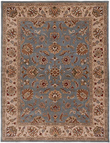 SAFAVIEH Royalty Collection 10' x 14' Blue / Beige ROY343B Handmade Traditional Oriental Premium Wool Area Rug