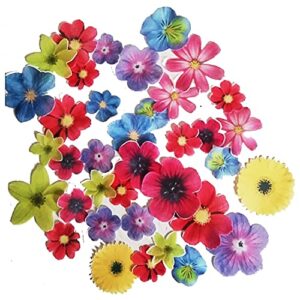 chockacake edible flowers for cake decorating topper sunflowers for cupcakes drinks decorations (72pcs)