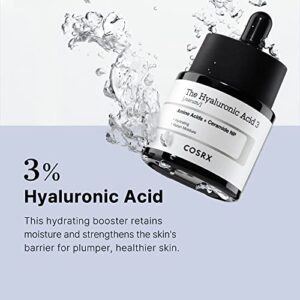 COSRX Pure Sodium Hyaluronic Acid 3% Serum, Hydration & Moisture Boosting Facial Serum for Fine Lines & Wrinkles, Plump & Repair Dry Skin, 0.67 fl.oz/20 ml, Not Tested on Animals, No Artificial Fragrance, Korean Skincare