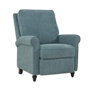 domesis chester hill – chenille push back recliner chair, blue