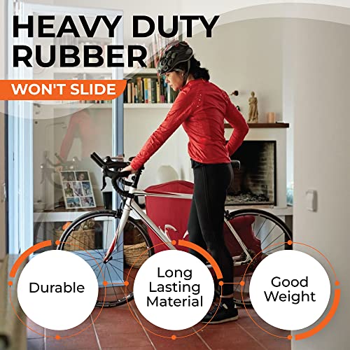 Rubber Threshold Ramp for Doorways, 2" Rise - Supports 10k lbs, Grooved Surface, Indoor/Outdoor, Smooth Beveled Edges, Non-Slip. Includes Side Bag for Wheelchair, Scooter, Cart