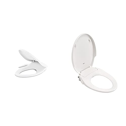 Kohler 5724-0 Puretide Toilet seat, Elongated, White & American Standard 5900A05G.020 Aqua Wash Non-Electric Bidet Seat for Elongated Toilets, 14.9 in Wide x 3.6 in Tall x 21.1 in Deep, White