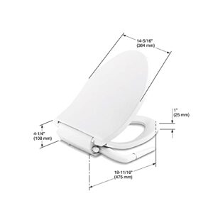 Kohler 5724-0 Puretide Toilet seat, Elongated, White & American Standard 5900A05G.020 Aqua Wash Non-Electric Bidet Seat for Elongated Toilets, 14.9 in Wide x 3.6 in Tall x 21.1 in Deep, White