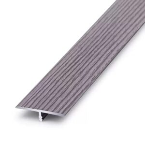 srnsaeb t-mold floor transition strip wood grain, aluminum threshold edging trim, large gaps cap, wood to tile, 90cm long (color : style3)