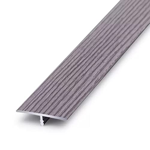 SRNSAEB T-Mold Floor Transition Strip Wood Grain, Aluminum Threshold Edging Trim, Large Gaps Cap, Wood to Tile, 90cm Long (Color : Style3)