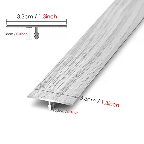 SRNSAEB T-Mold Floor Transition Strip Wood Grain, Aluminum Threshold Edging Trim, Large Gaps Cap, Wood to Tile, 90cm Long (Color : Style3)