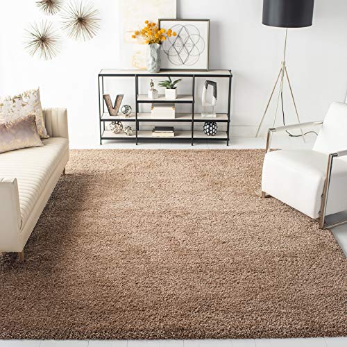 SAFAVIEH Milan Shag Collection 11' x 16' Dark Beige SG180 Solid Non-Shedding Living Room Bedroom Dining Room Entryway Plush 2-inch Thick Area Rug