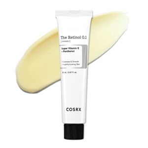 cosrx retinol 0.1 cream, anti-aging cream with 0.1% retinoid treatment for face, reduce wrinkles, fine lines, signs of aging, gentle skin care for day & night, not tested on animals, korean skincare