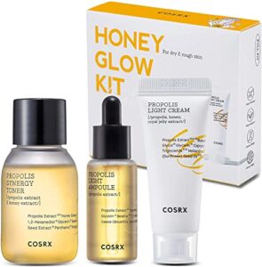 cosrx honey glow kit | propolis synergy toner, ampoule, cream | moisturizing, hydrating, nourishing