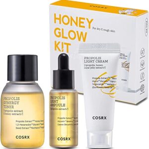 COSRX Honey Glow Kit | Propolis Synergy Toner, Ampoule, Cream | Moisturizing, Hydrating, Nourishing