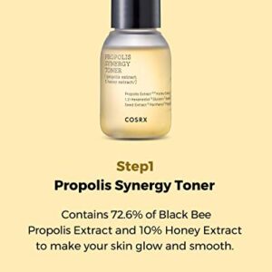 COSRX Honey Glow Kit | Propolis Synergy Toner, Ampoule, Cream | Moisturizing, Hydrating, Nourishing