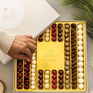 Chocolate Gift Baskets for Women | 10 Flavors 100 + Milk Caramel Candy | Prime Birthday Gifts | Unique Food Treats for Family Holiday Delivery Ideas | Bonnie & Pop