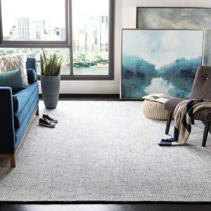 safavieh abstract collection 8′ x 10′ ivory/blue abt470m handmade premium wool & viscose area rug