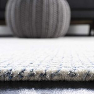 SAFAVIEH Abstract Collection 8' x 10' Ivory/Blue ABT470M Handmade Premium Wool & Viscose Area Rug