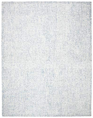 SAFAVIEH Abstract Collection 8' x 10' Ivory/Blue ABT470M Handmade Premium Wool & Viscose Area Rug