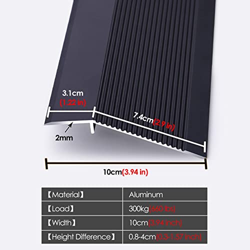 Floor Transition Strip Door Kitchen Bedroom, Doorways Transition Strips for Laminate Flooring, 10cm Wide Aluminum Thresholds Reducer, Sliding Doors/Barn Door Edge Trim for Carpet to Tile ( Size : Leng