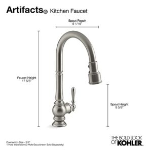 Kohler 99259-BL K-99259-BL Artifacts Kitchen Sink Faucet, 17.63 x 4.31 x 8.50 Inches, Matte Black