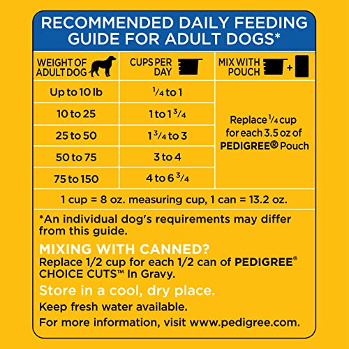 PEDIGREE High Protein Adult Dry Dog Food Beef and Lamb Flavor Dog Kibble, 17 lb. Bag