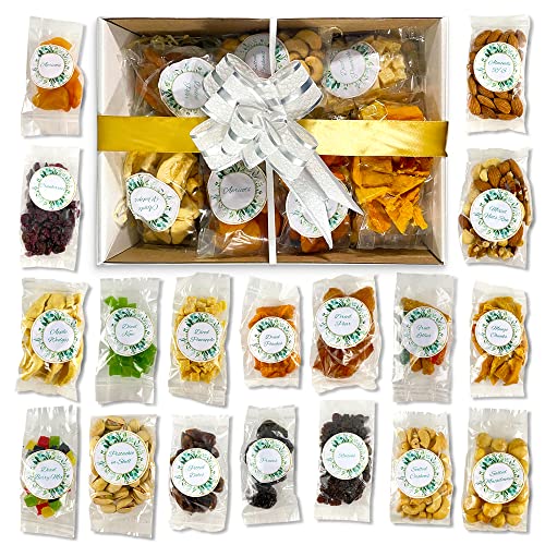 Dried Fruits and Nuts Gift Basket. 18 Assortments for dried fruits and nuts gift box. Imported direct from South Africa. Fresh and individually sealed // Happy Tucker