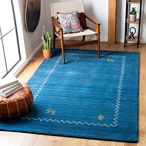 SAFAVIEH Himalaya Collection 8' x 10' Blue HIM583A Handmade Premium Wool Area Rug